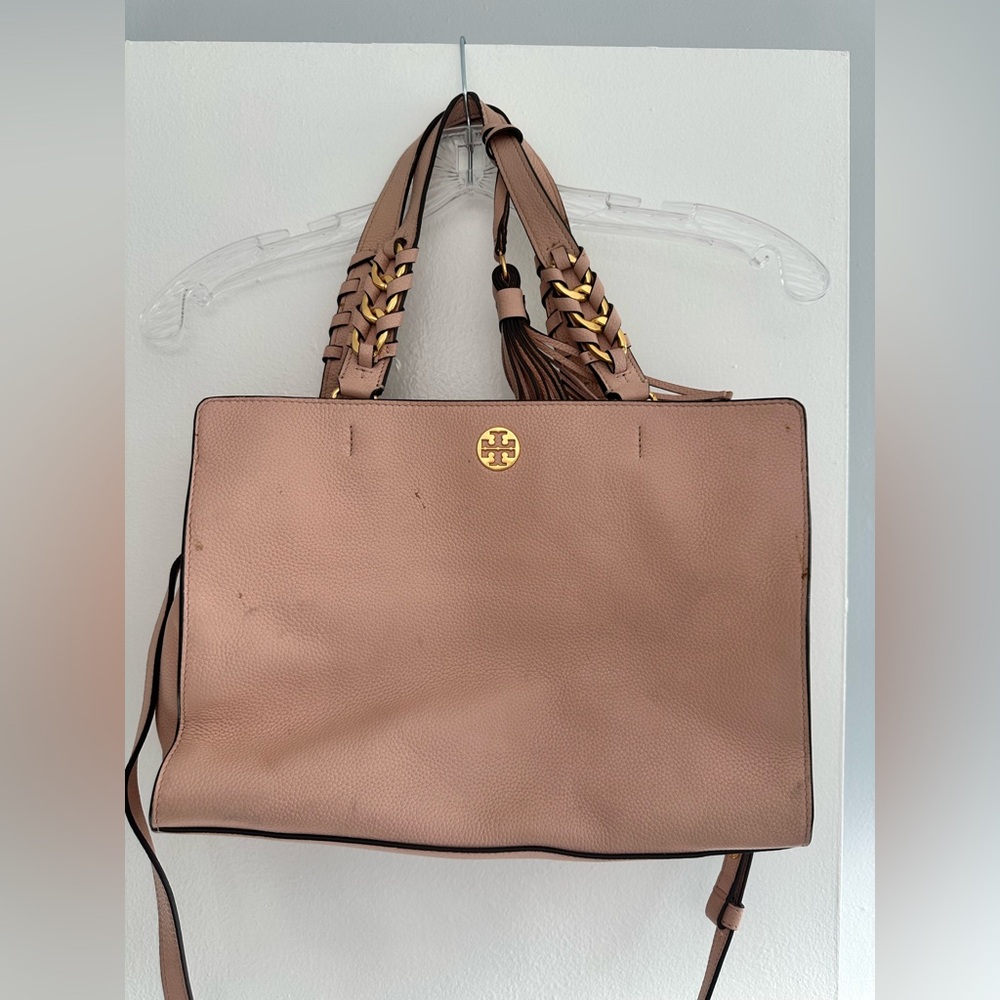 Tory Burch baby pink Tote Bag with crossbody strap